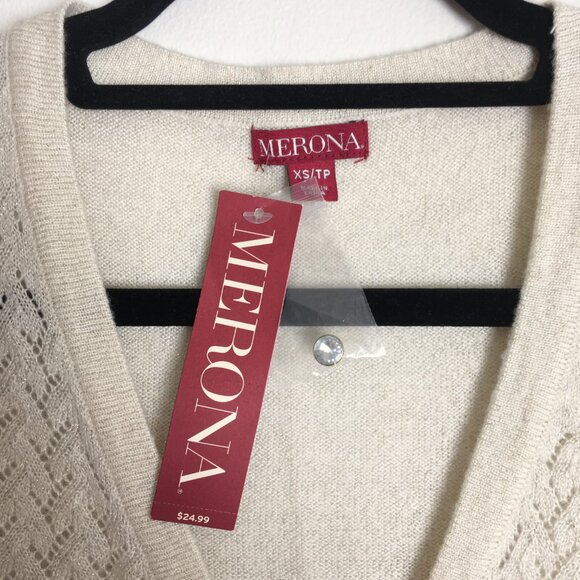 NWT Merona Cream and Gold Lace Cardigan - Picture 4 of 8